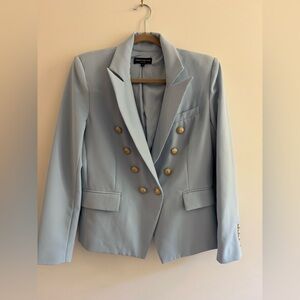 Generation Love Powder Blue Double-Breasted Blazer with Gold Buttons